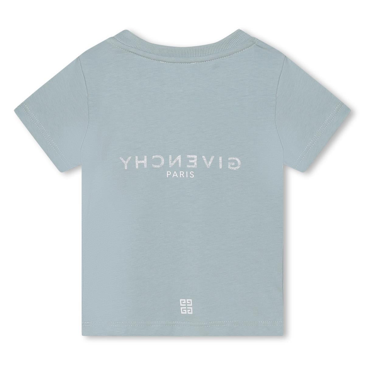 男婴浅绿色Logo棉T恤