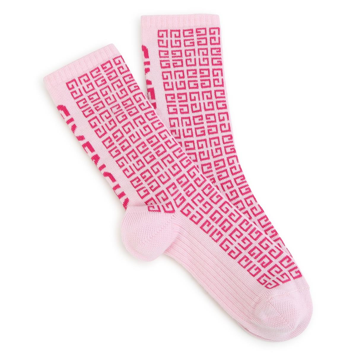 女童粉色Logo棉袜