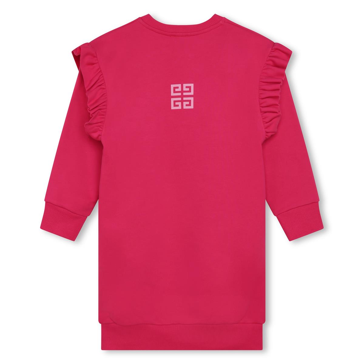 女童紫红色Logo棉连衣裙