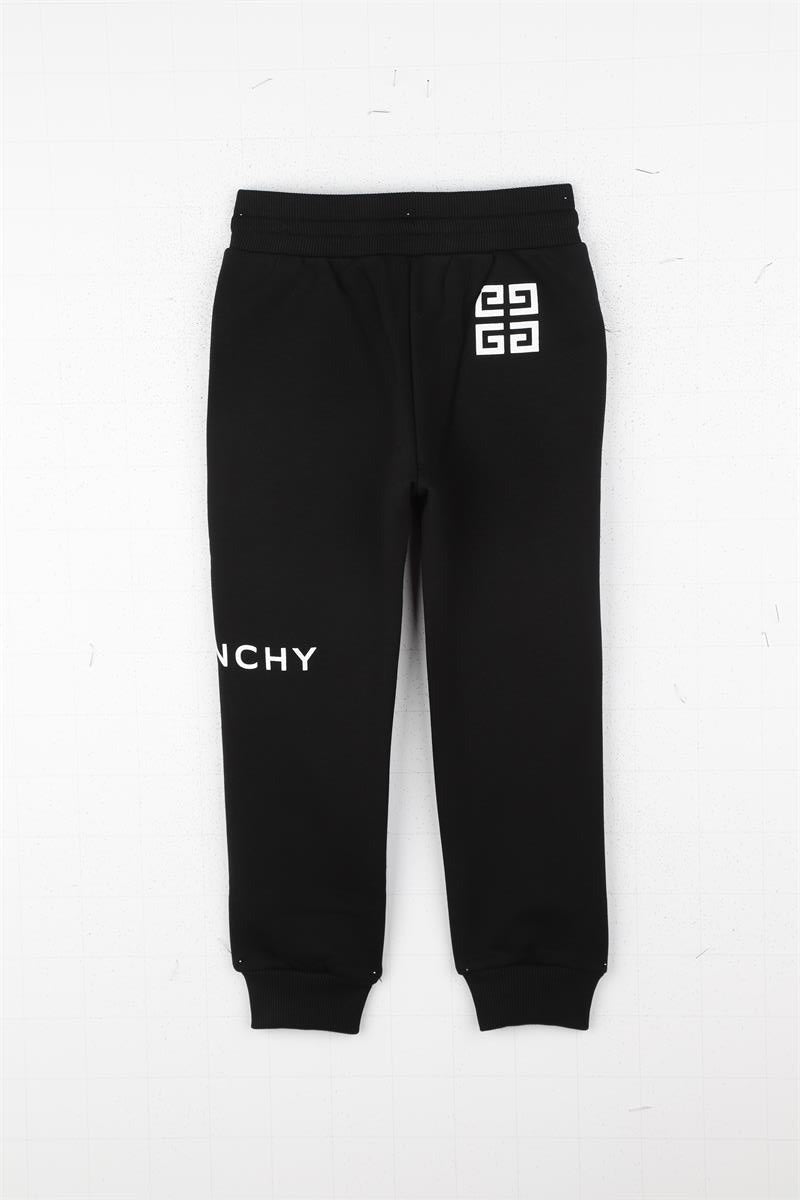 女童黑色Logo棉长裤