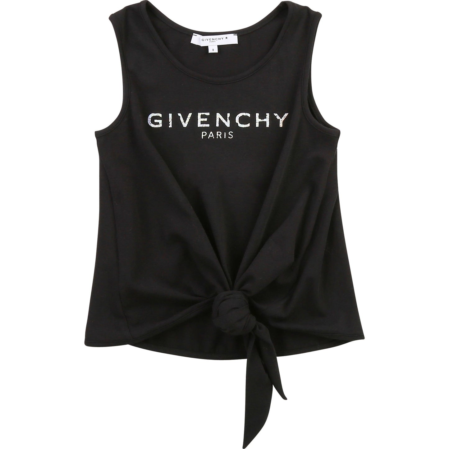 Girls Black Logo Cotton Top