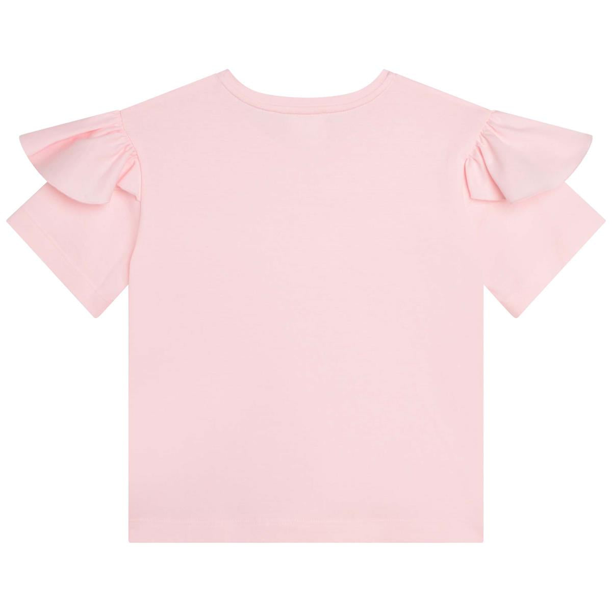 女童粉色Logo棉T恤