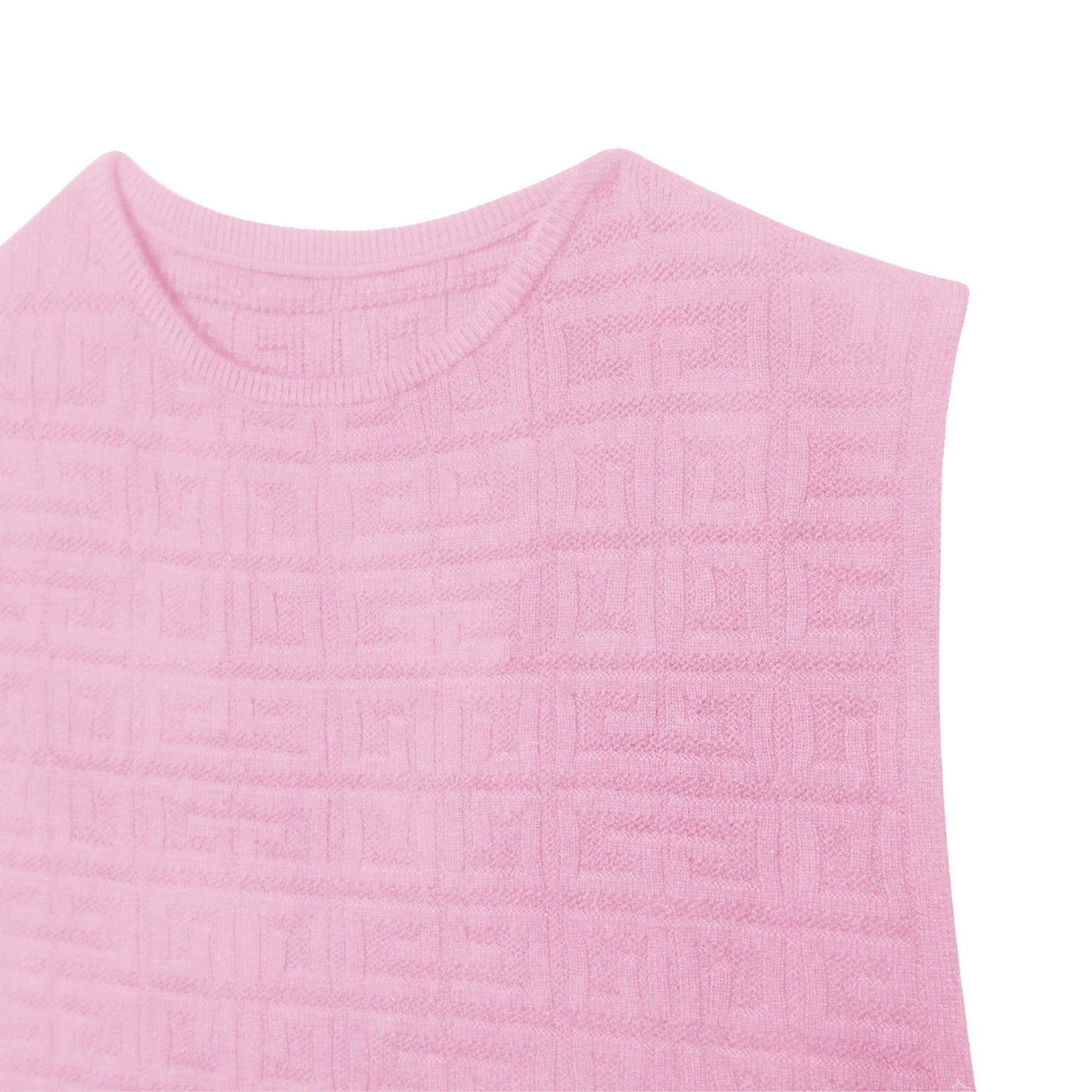 女童粉色Logo短袖毛衣