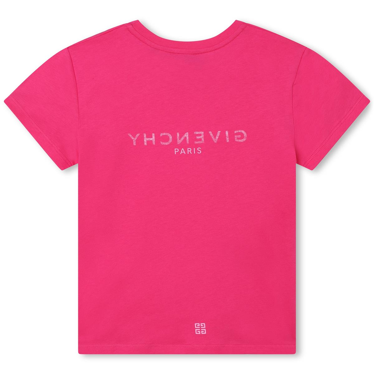 女童紫红色Logo棉T恤