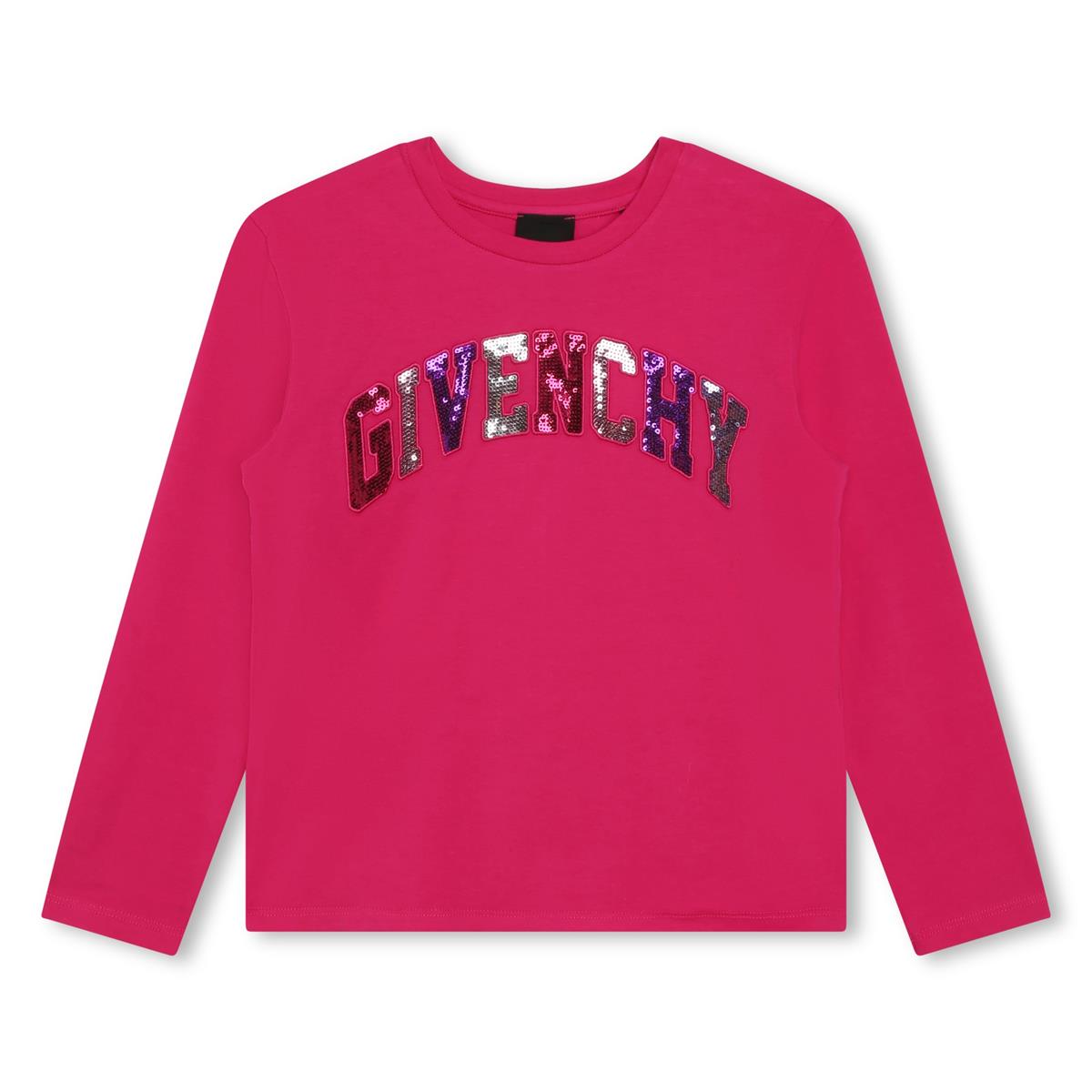 女童紫红色Logo棉T恤