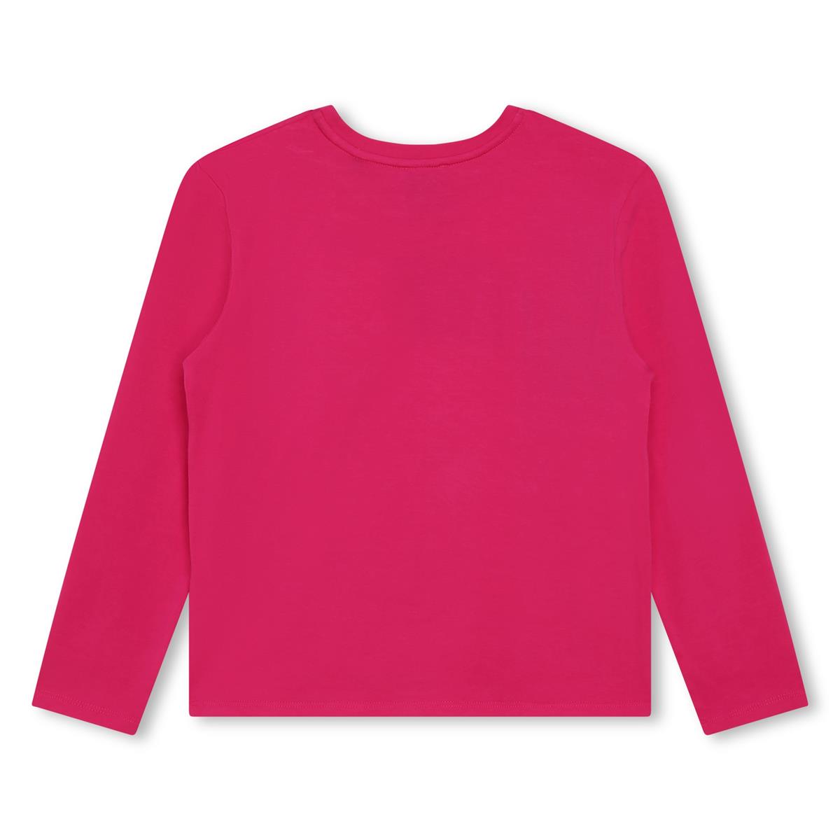 女童紫红色Logo棉T恤