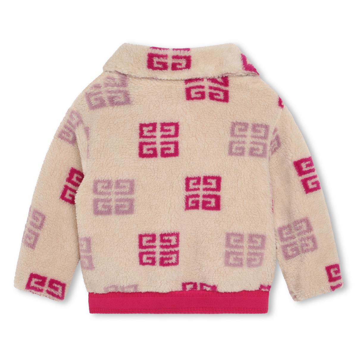 女童米色Logo拉链夹克