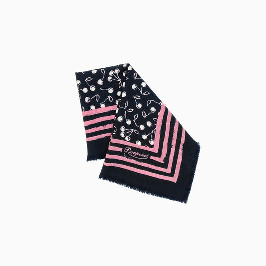 Girls Navy Cherry Scarf