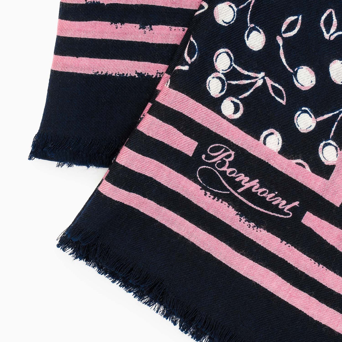 Girls Navy Cherry Scarf