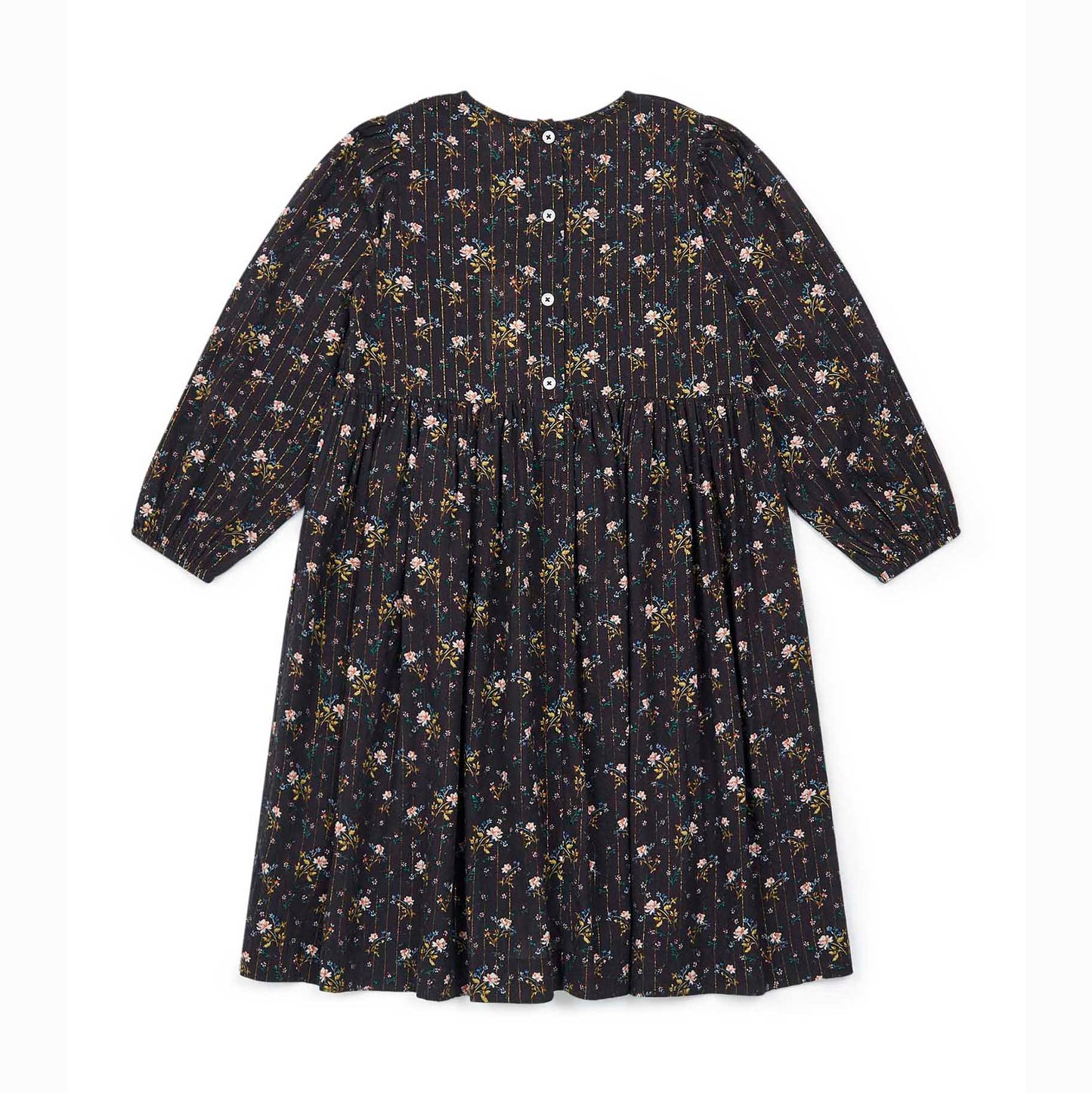 女童深灰色碎花闪光连衣裙