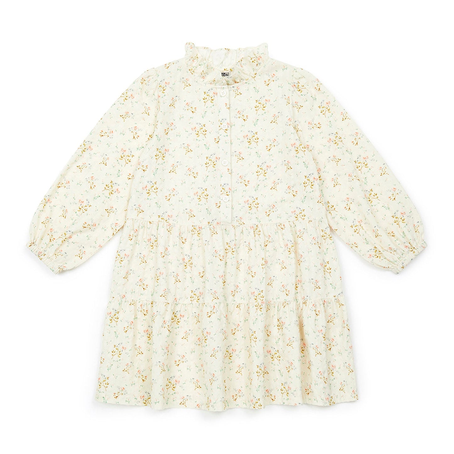 女童白色碎花棉连衣裙