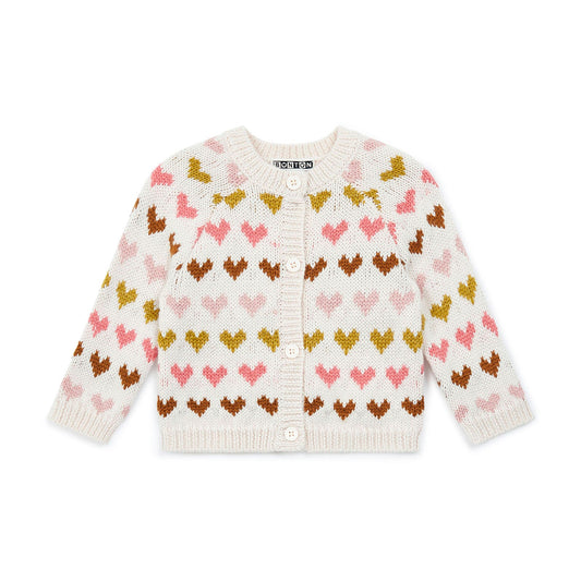 婴儿白色心形开衫