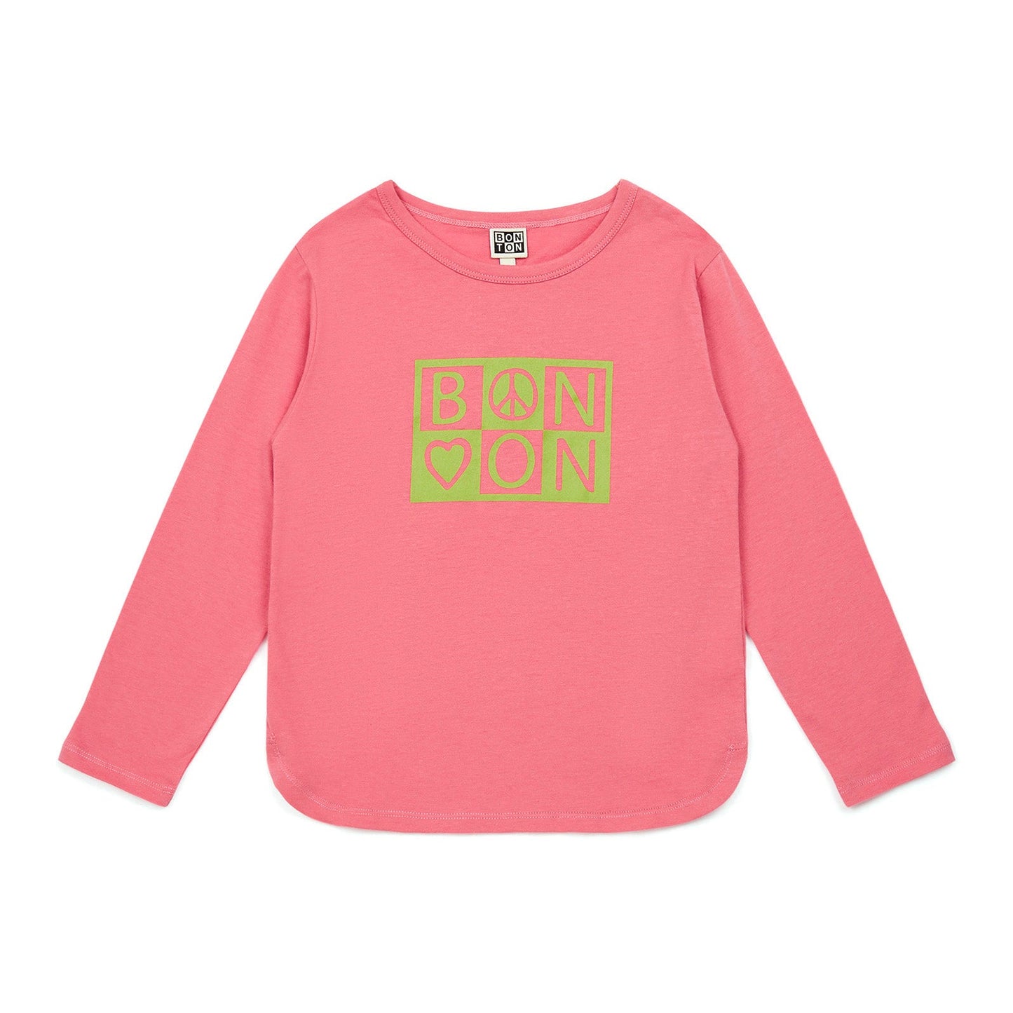 女童亮粉色Logo棉T恤