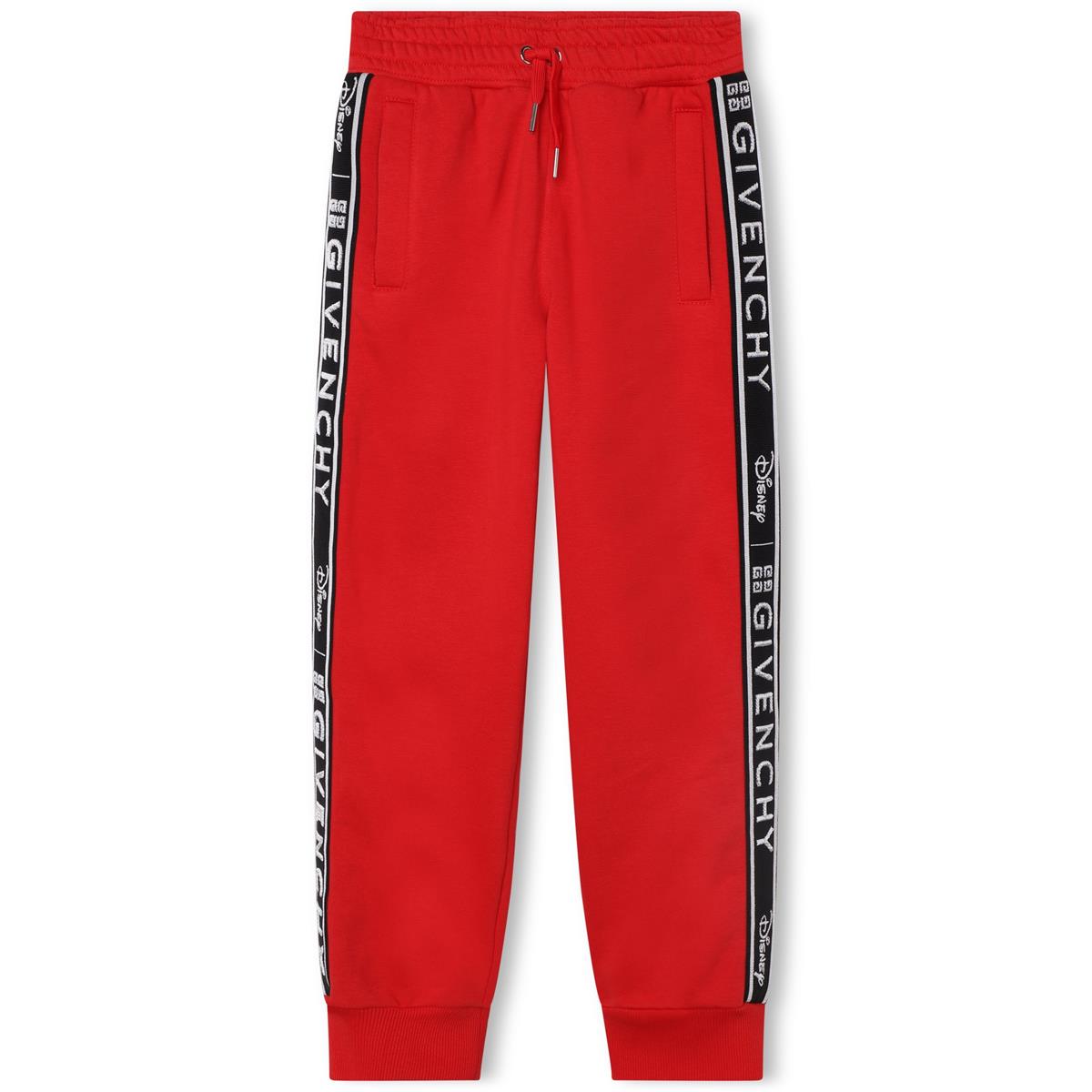 男童红色Logo棉长裤