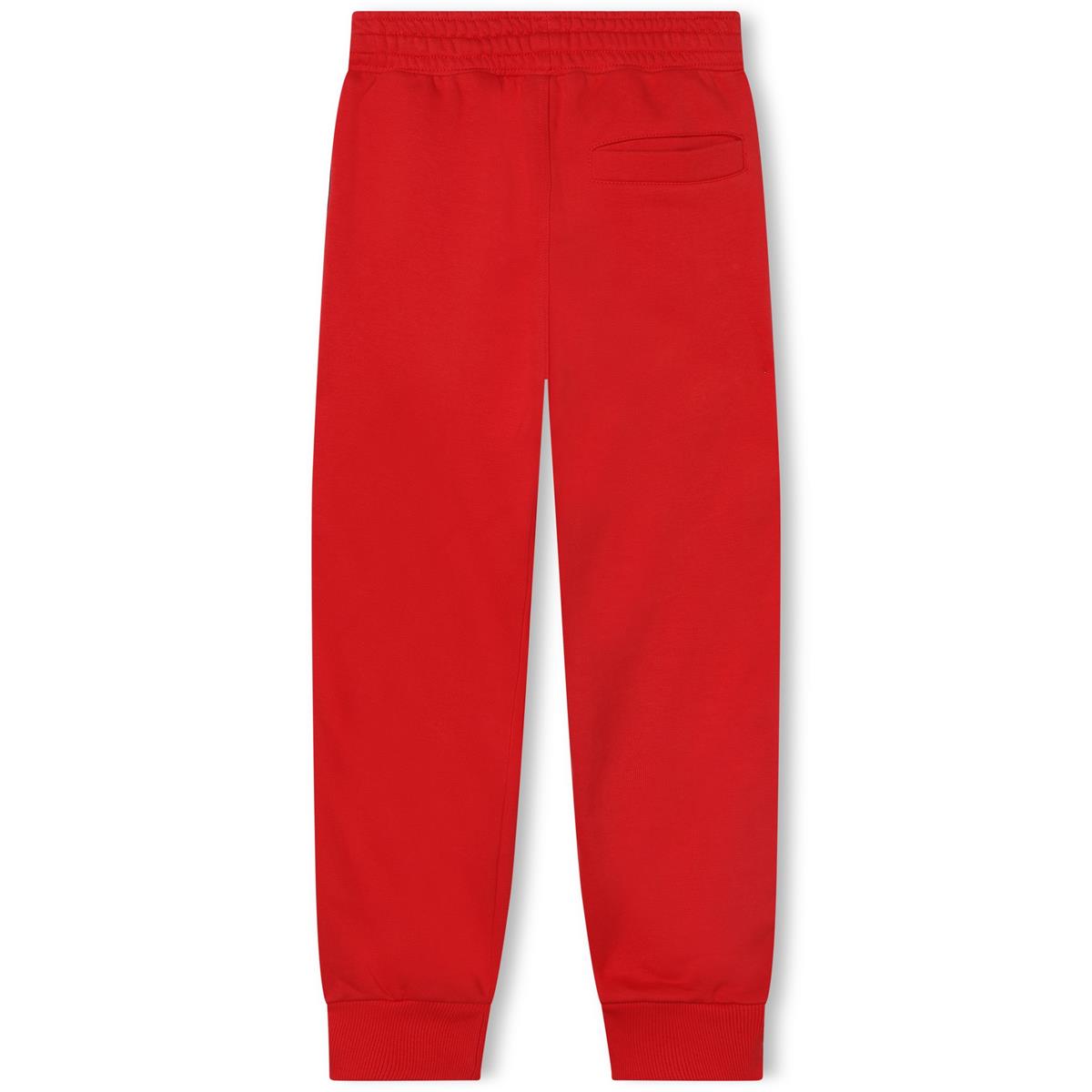 男童红色Logo棉长裤