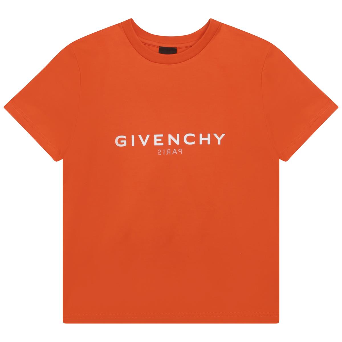 男童橙色Logo棉T恤