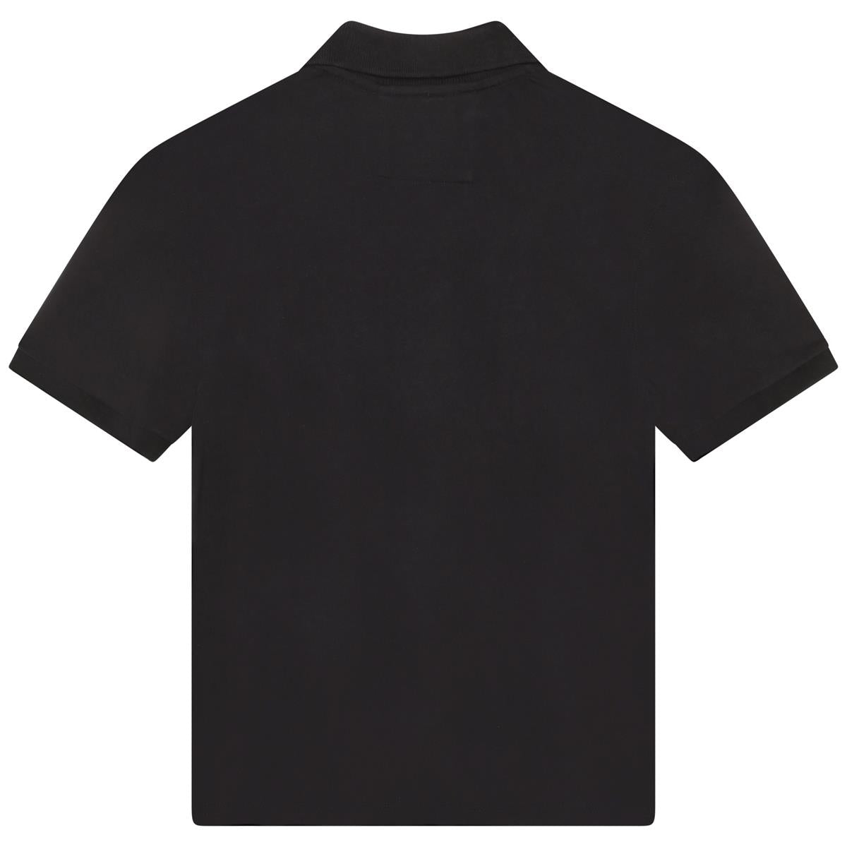 男童黑色Logo棉Polo衫