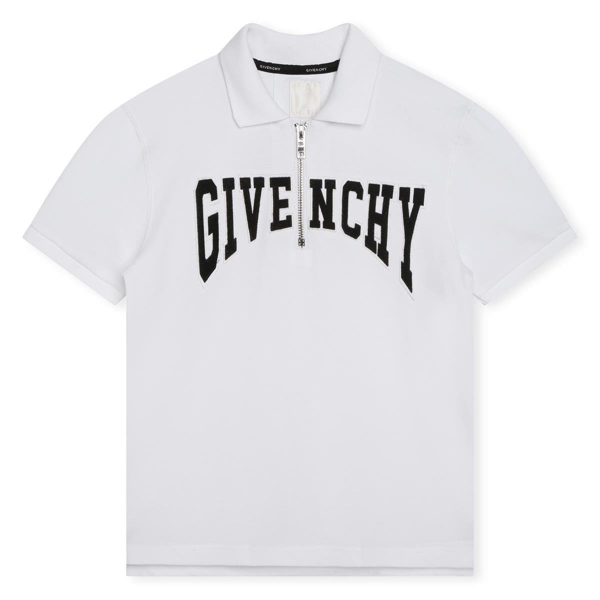 男童白色Logo棉Polo衫