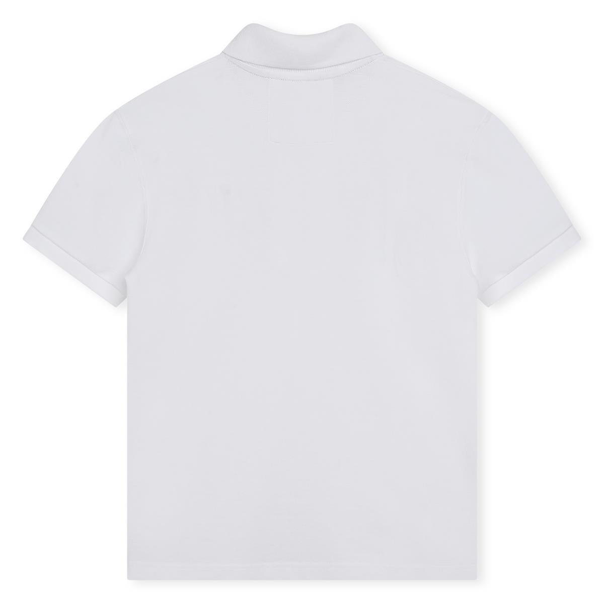 男童白色Logo棉Polo衫