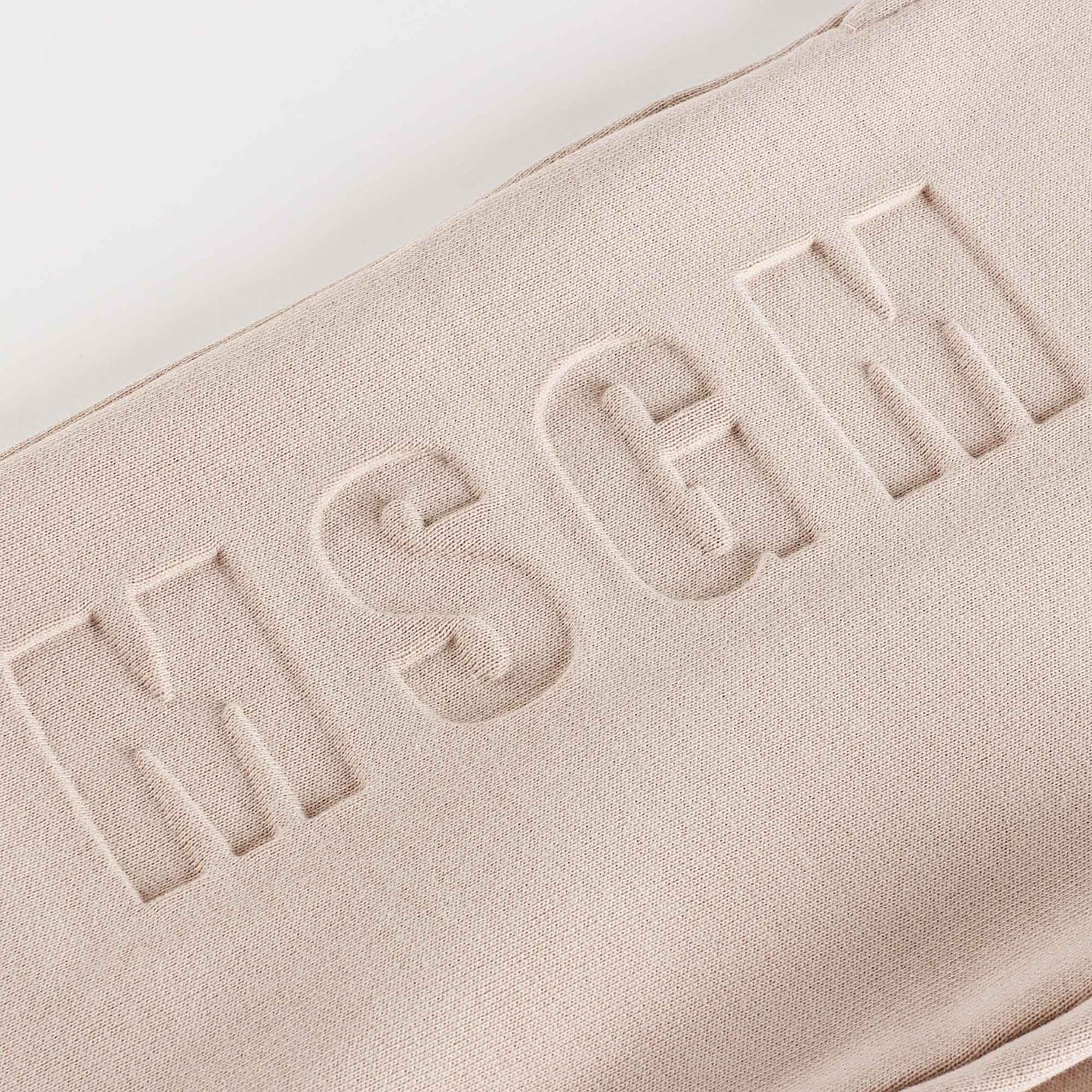 儿童米色Logo棉长裤