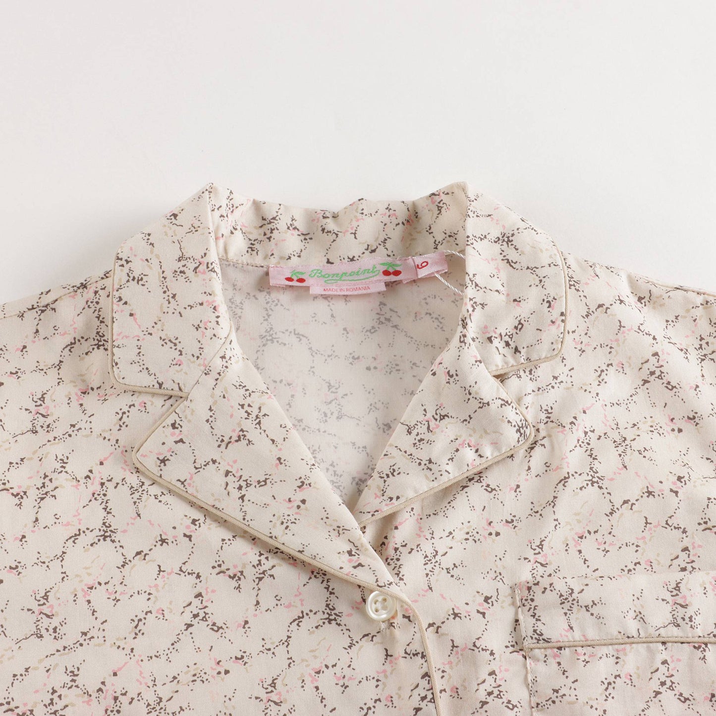 女童米色碎花棉睡衣套装