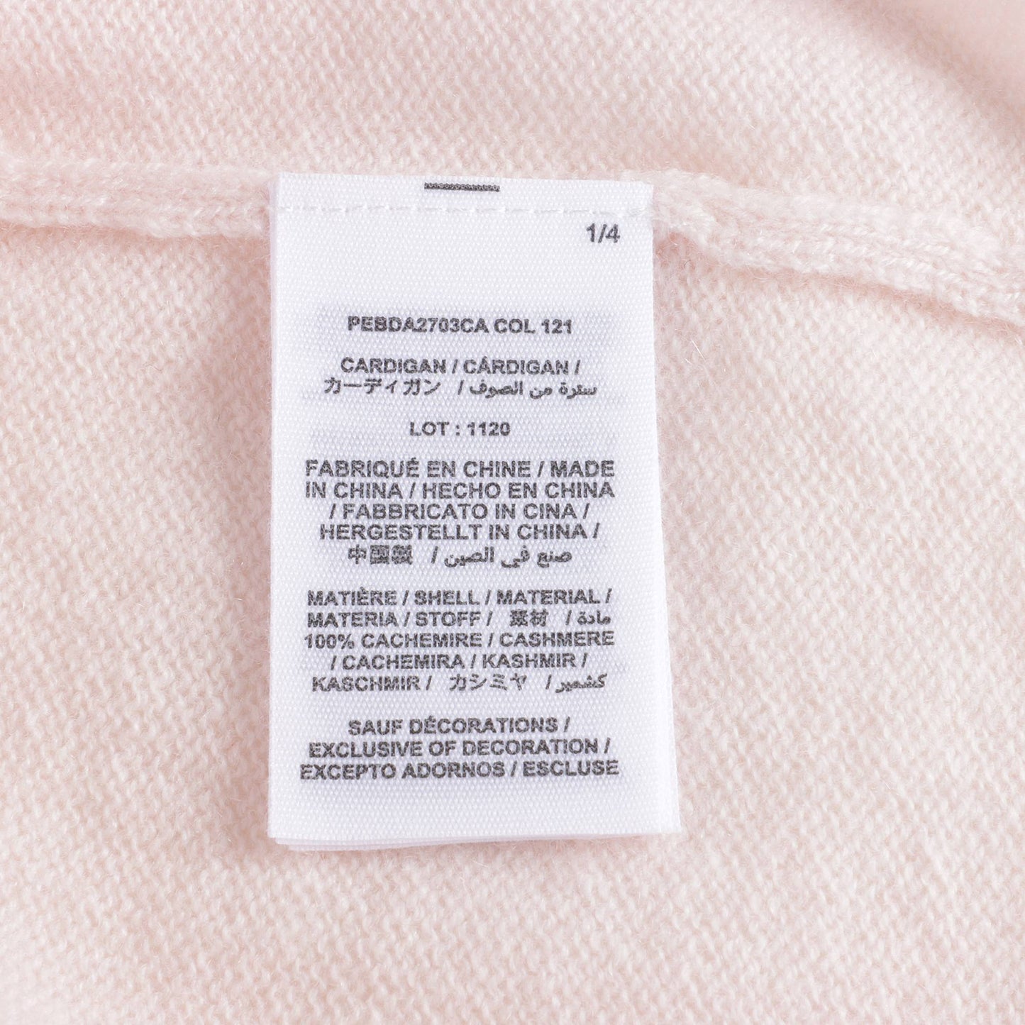 Baby Girls Pink Cashmere Cardigan