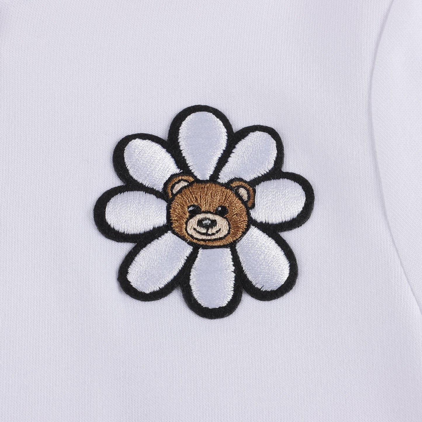 女婴白色Logo棉连帽衫
