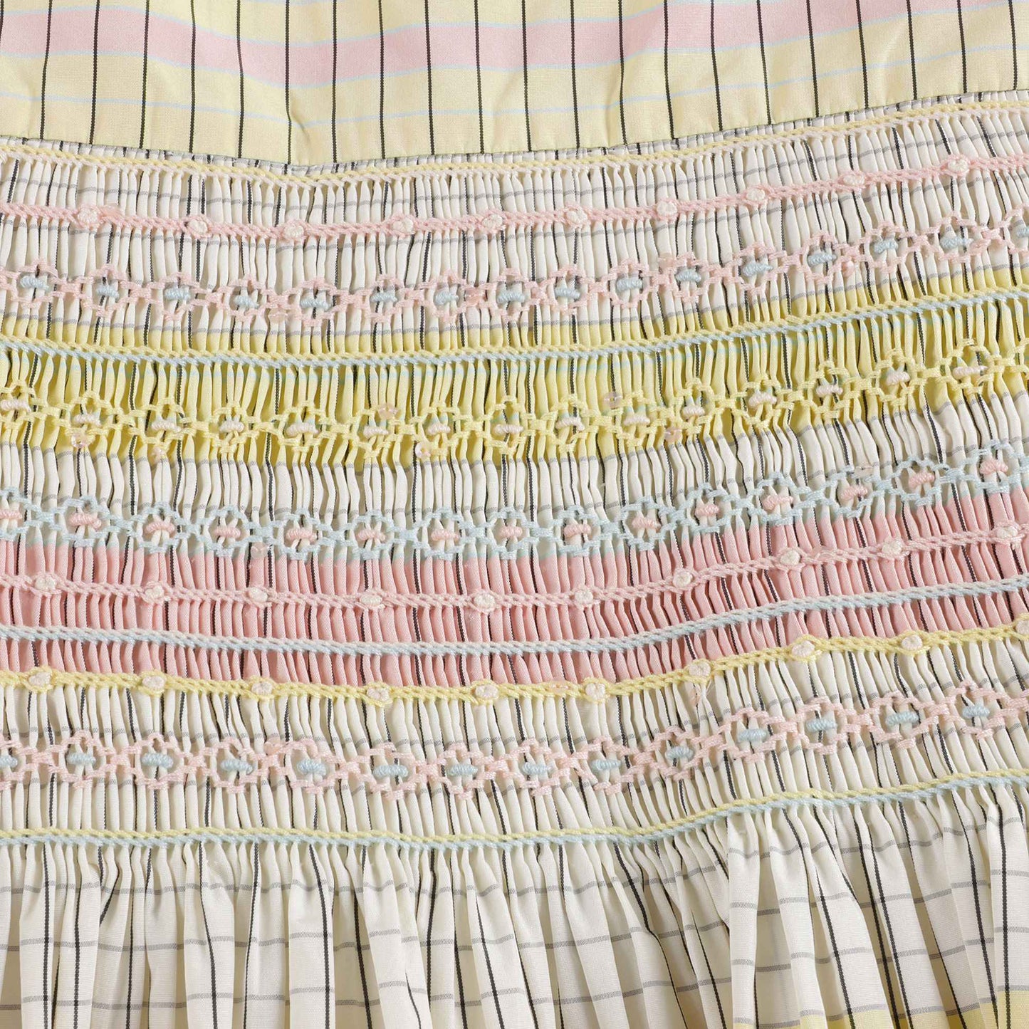 Girls Light Yellow Check Dress