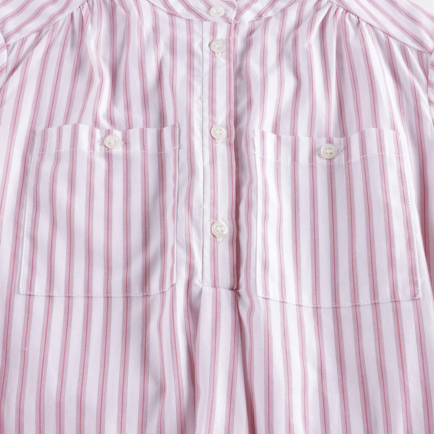 女童粉色条纹棉连衣裙