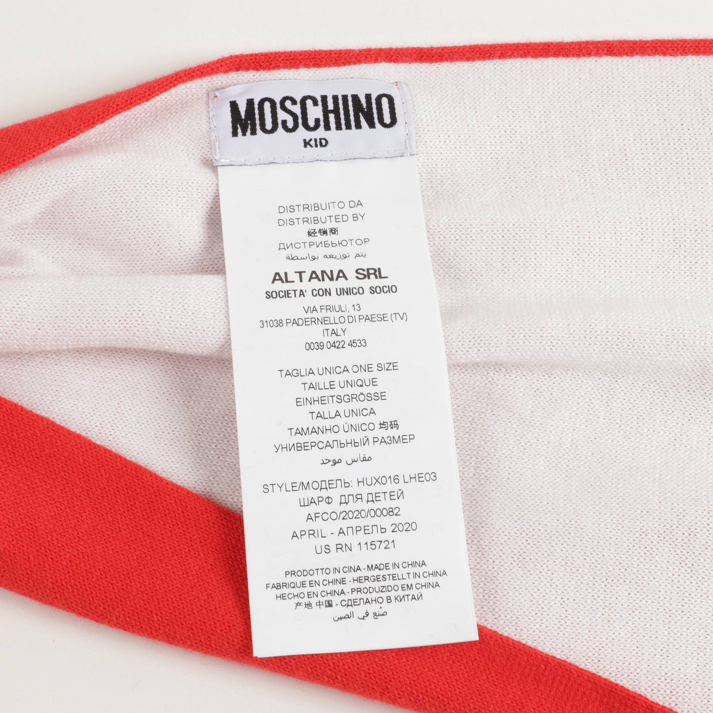 儿童红色泰迪熊小熊围巾