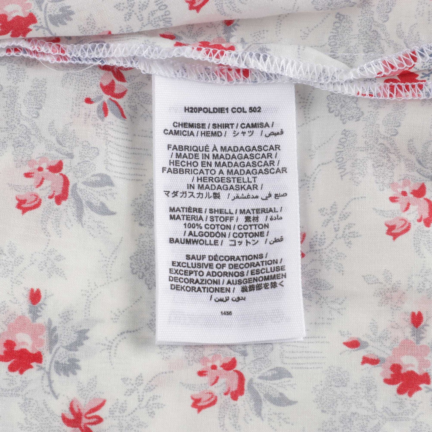 Girls White Floral Cotton Top