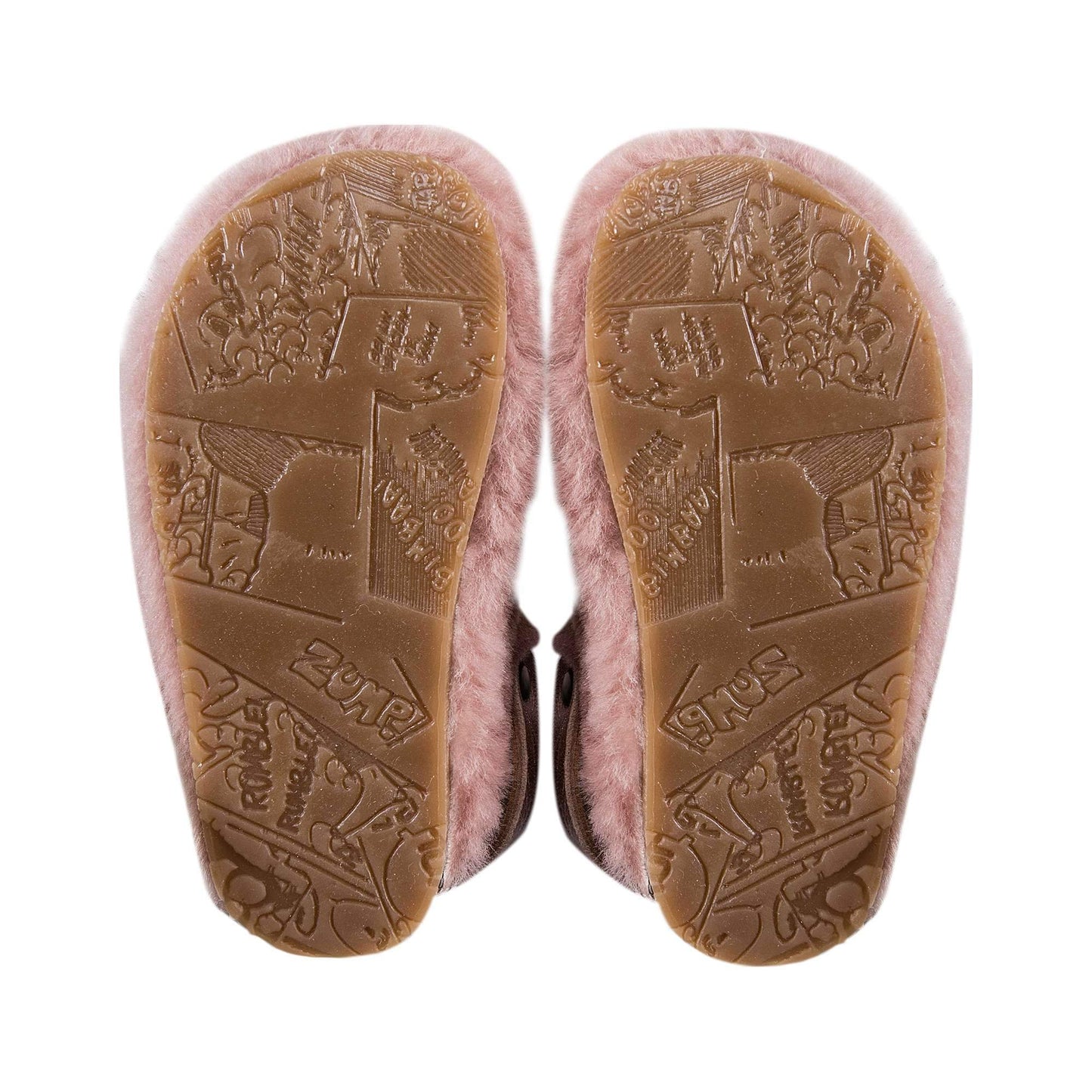 Girls Rose Jam Fur Flats