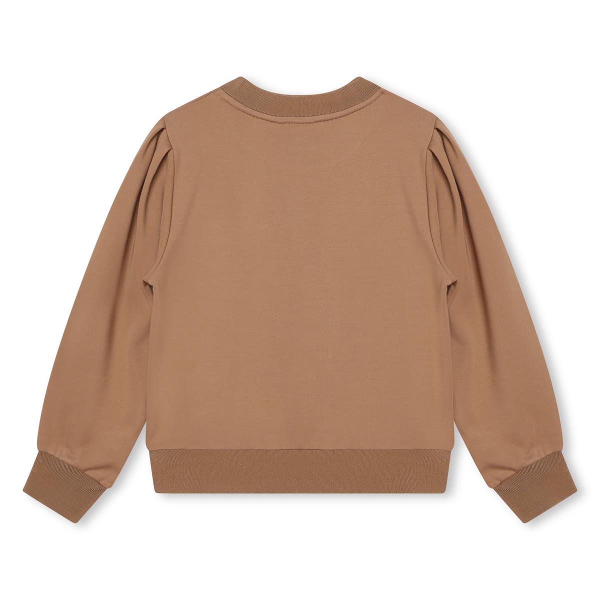 女童驼色Logo棉卫衣