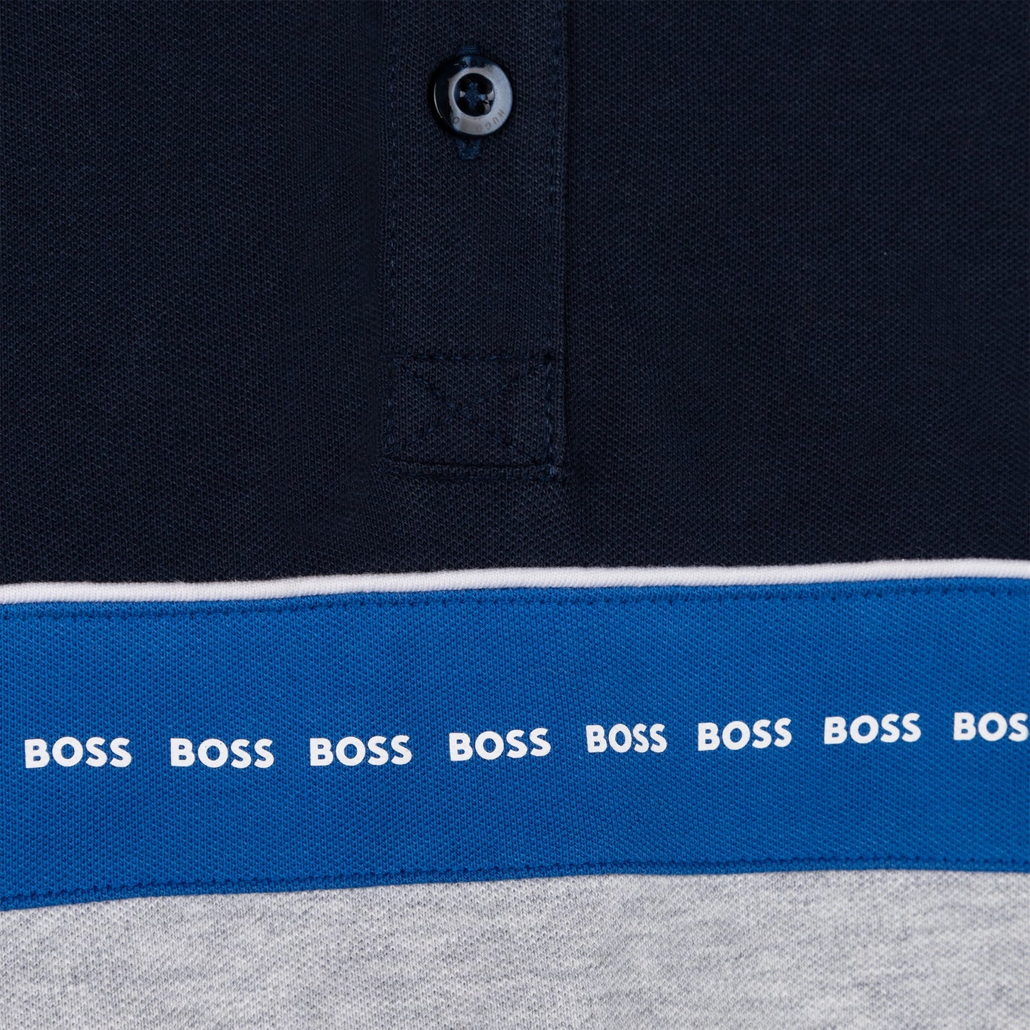 男童蓝色Logo棉Polo衬衫