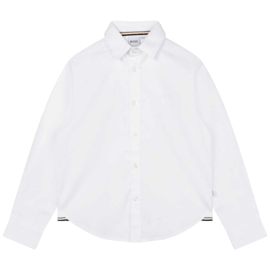 男童白色棉衬衫