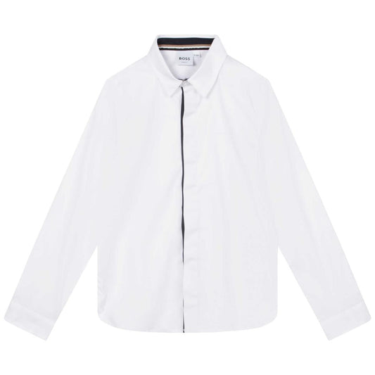 男童白色棉衬衫