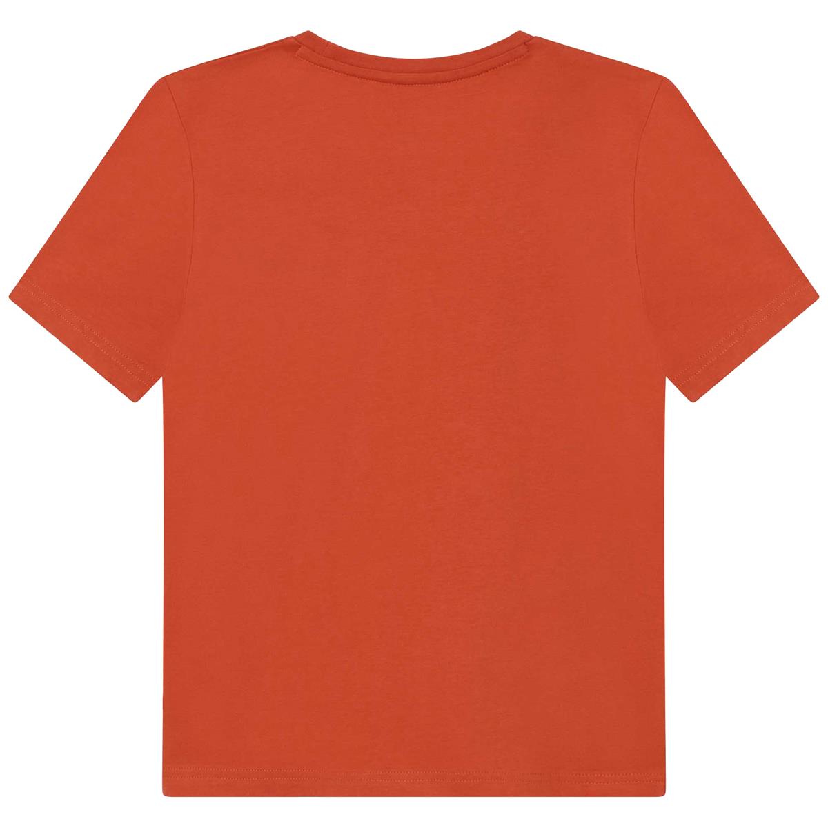 男童橙色Logo棉T恤
