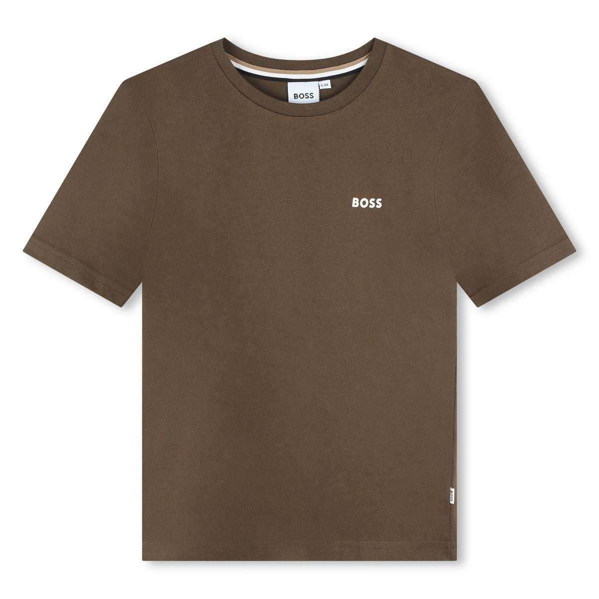 男童棕色Logo棉T恤