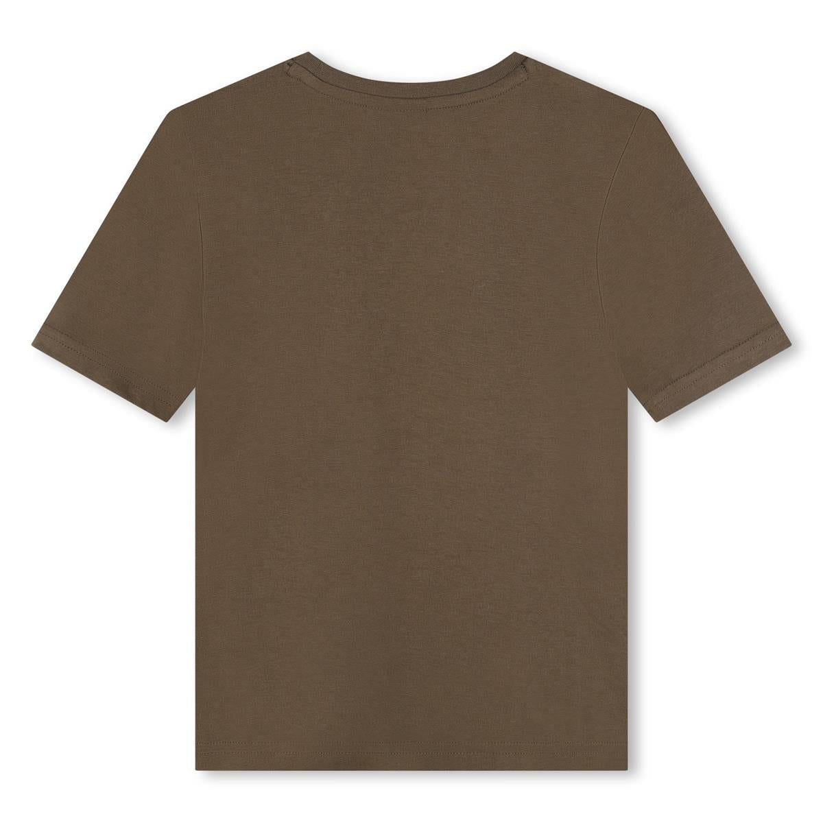 男童棕色Logo棉T恤