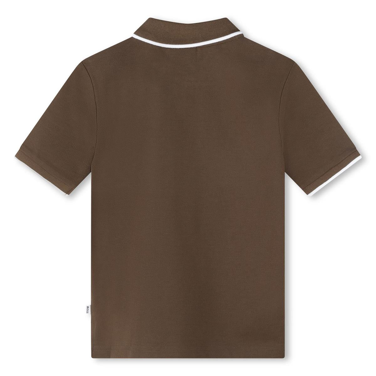 男童深绿色棉Polo衫