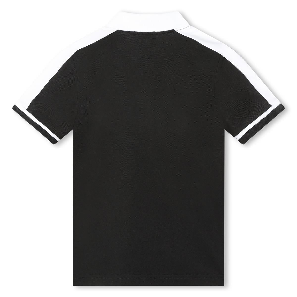 男童黑色棉Polo衫