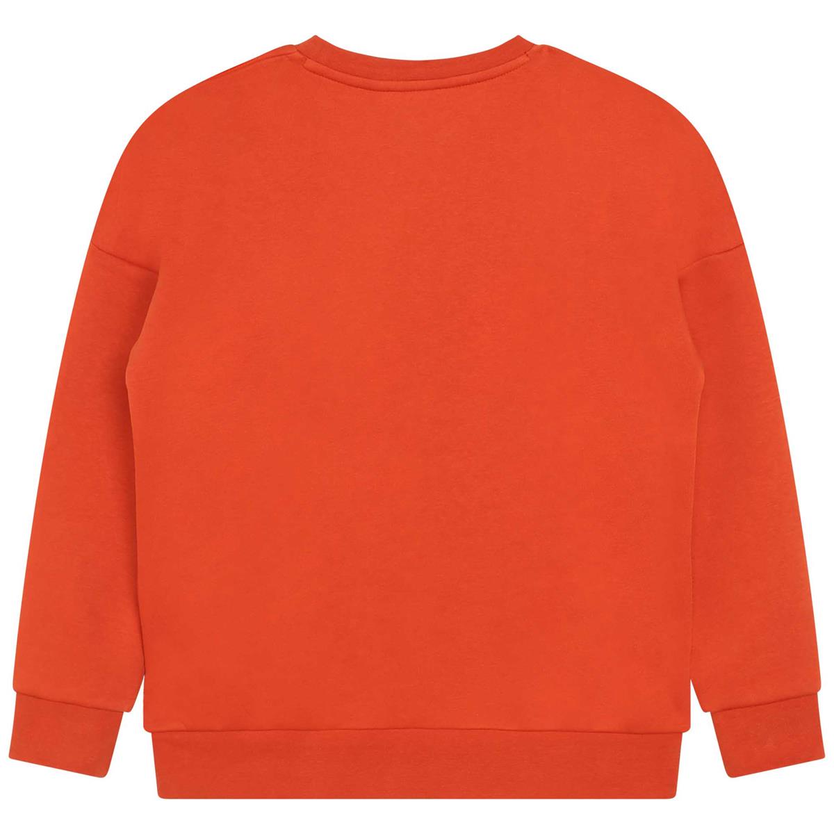 男童橙色Logo棉卫衣