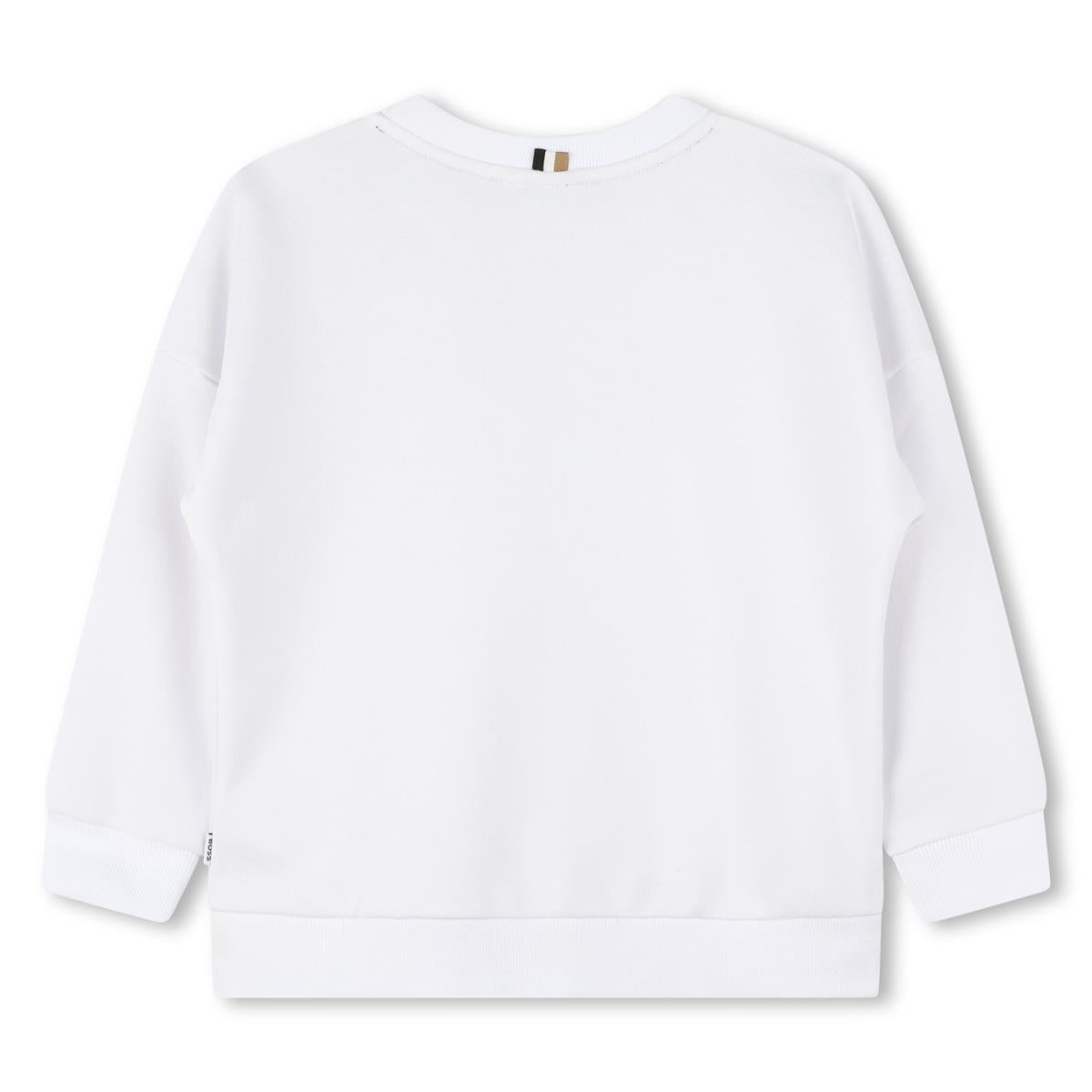 男童白色Logo棉卫衣