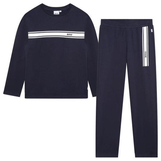 男童蓝色棉套装