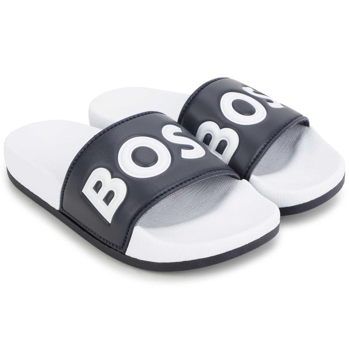 男童藏青色Logo凉鞋