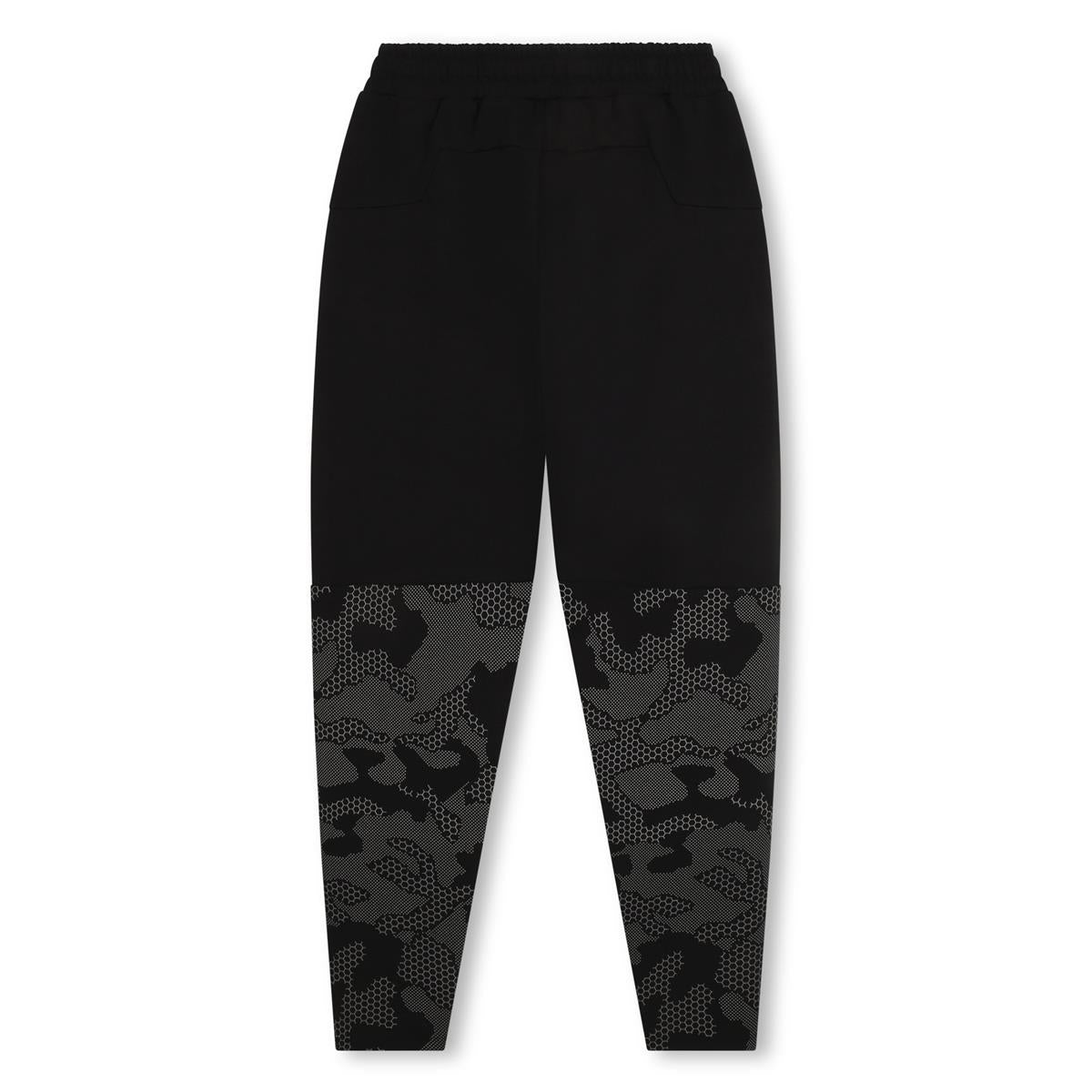 男童黑色Logo棉长裤