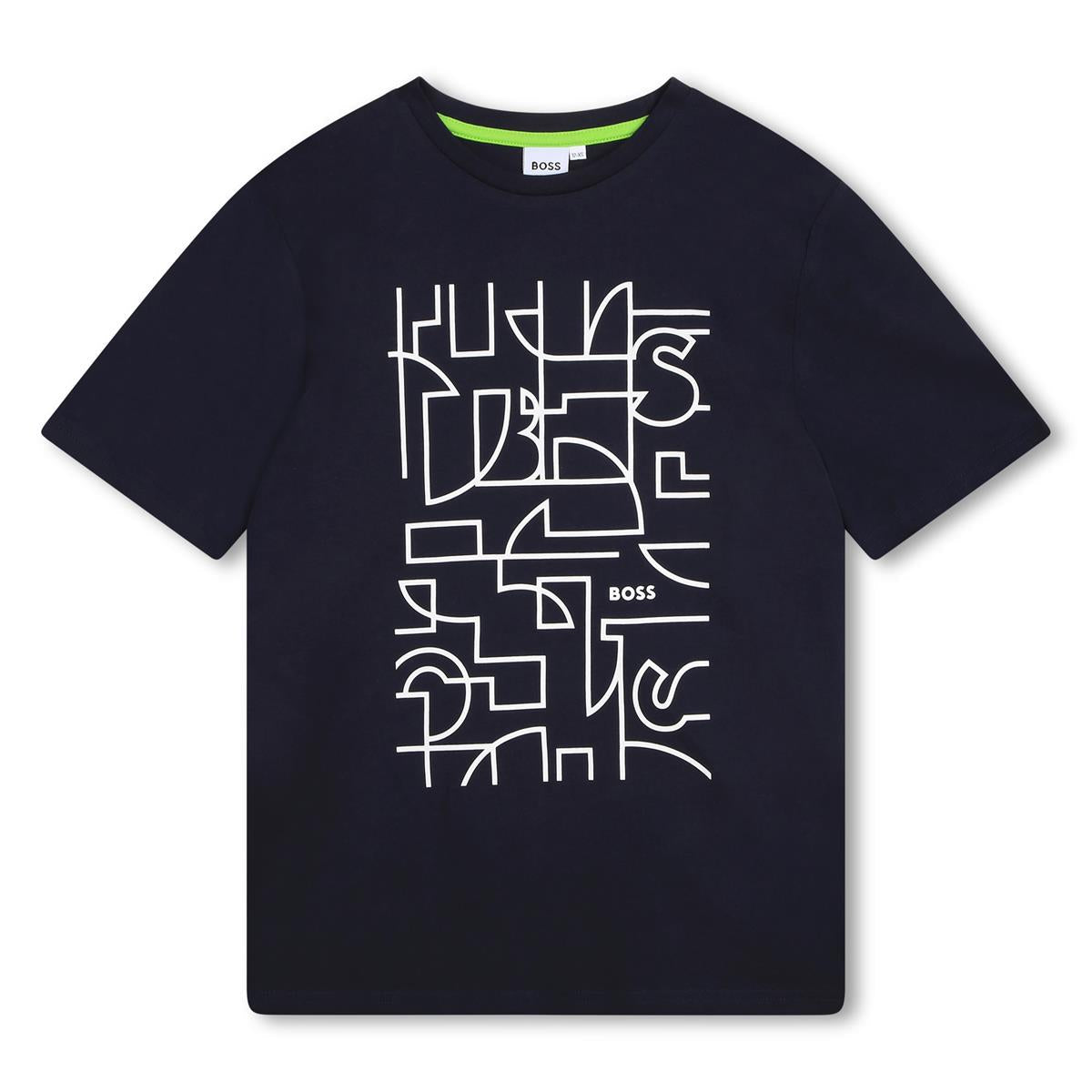 男童深蓝色Logo棉T恤