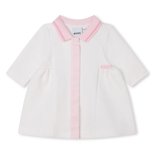 女婴白色棉连衣裙