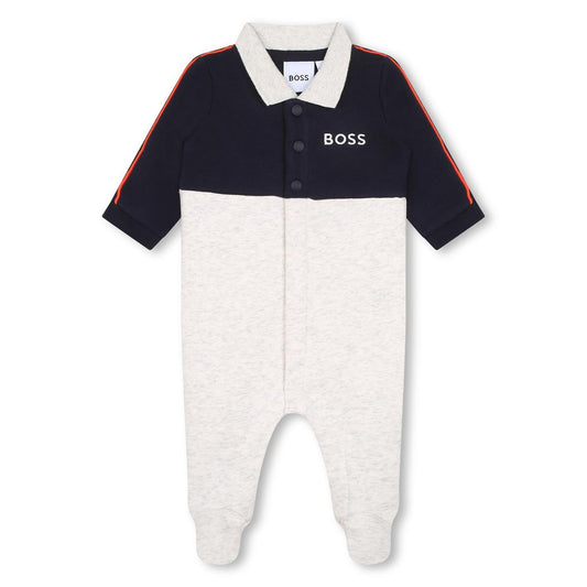 男婴灰色棉连体衣