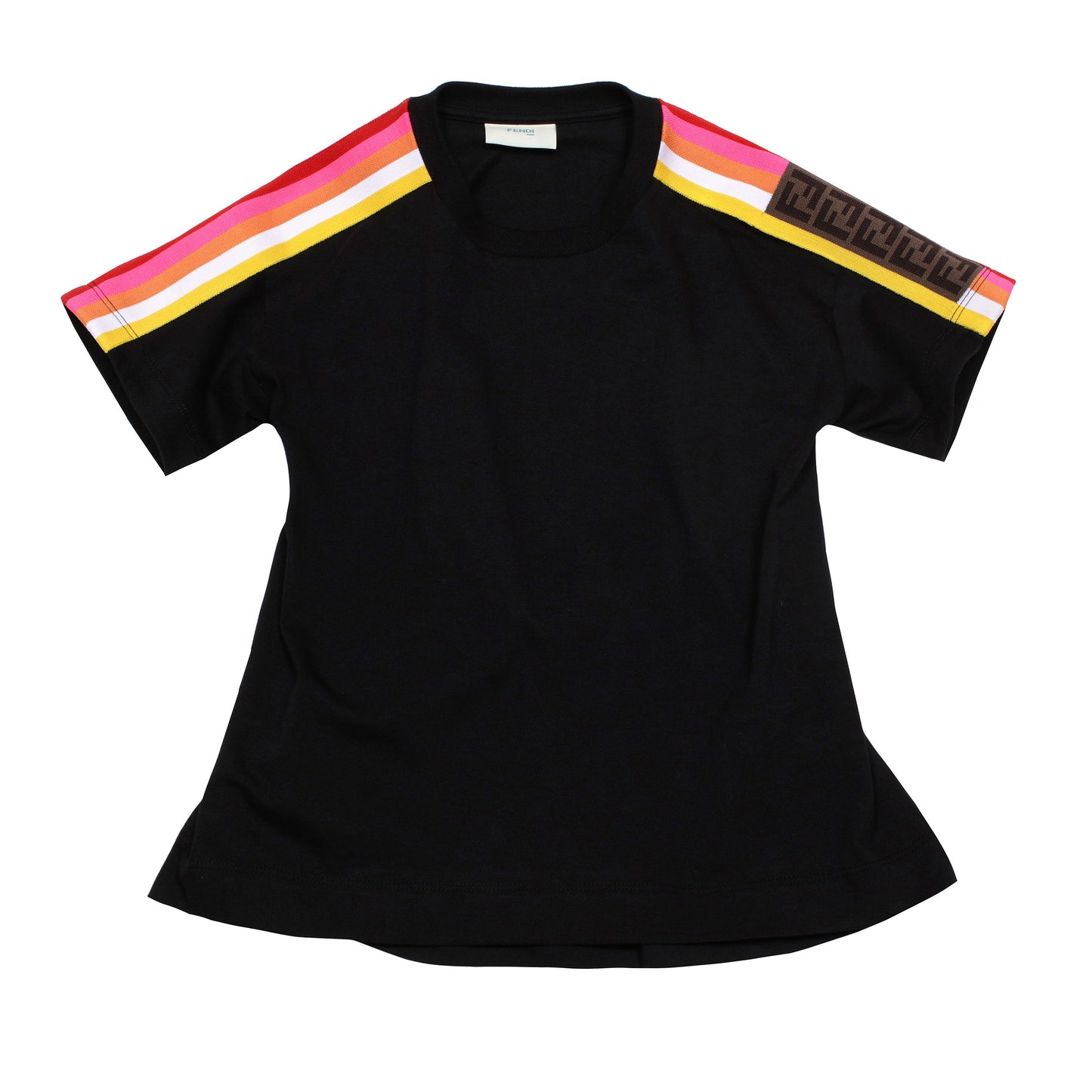 Girls Black Logo Cotton T-Shirt